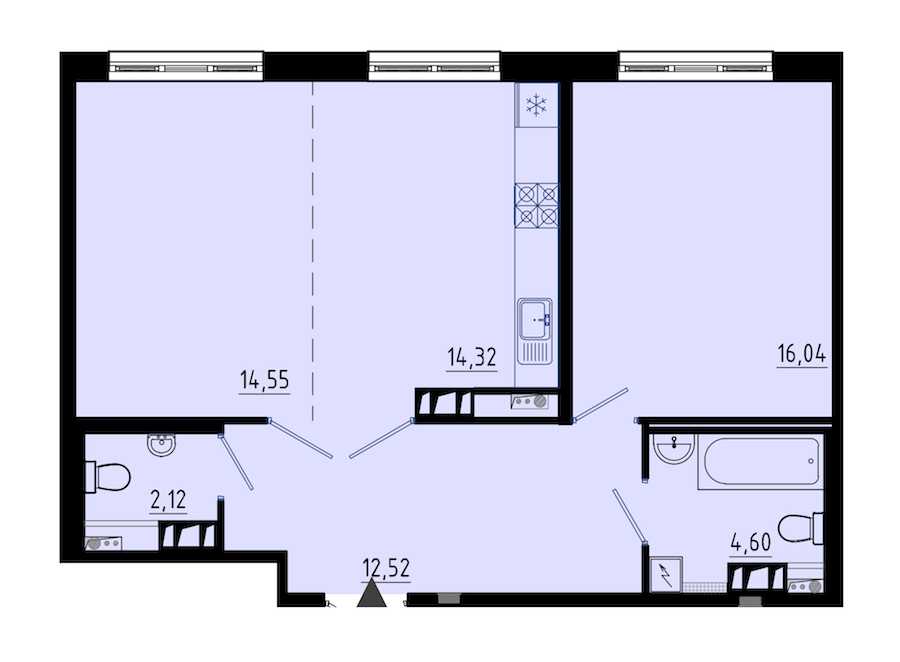 Однокомнатная квартира в : площадь 64.6 м2 , этаж: 3 – купить в Санкт-Петербурге
